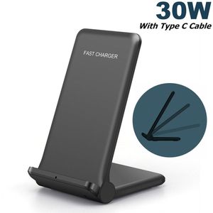 Fdgao 30W Qi Wireless Charger Stand Voor Iphone 13 12 11 Pro Xs Max Xr X 8 Samsung S10 s20 S21 Snel Opladen Houder Telefoon Oplader