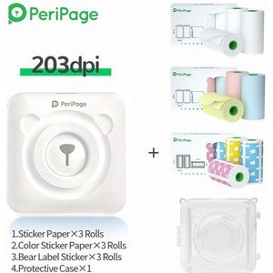 Mini Printer Label Printer 203Dpi Foto Foto Ontvangst Bluetooth Draadloze A6 Peripage Sticker Printer Draagbare Thermische Printer
