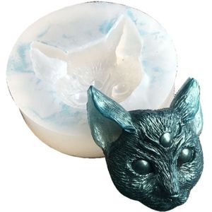 Epoxyhars Kat Charms Siliconen Mallen Sieraden Casting Sphynx Kat 3 Ogen Kitty Hoorns Kitten Hoofd Raven Crow Schedel Mold