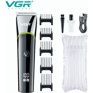 VGR Haar Snijmachine Elektrische tondeuse voor mannen Haar trimmer Draadloze knipmachine Kapper Waterdicht digitaal display Oplaadbaar V-295