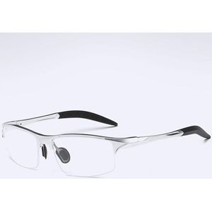 Super Licht Aluminium Half Frame Glazen Mannen Klassieke Bijziendheid Recept Brillen Frame Mannelijke Ultralight