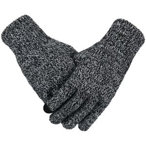 Mannen Gebreide Handschoenen Winter Herfst Mannelijke Touch Screen Handschoenen Plus Dunne Fluwelen Effen Warme Wanten Business