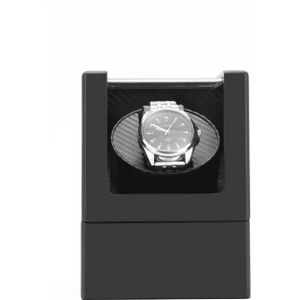 Mini 1 + 0 Houten Lak Piano Glossy Black Carbon Automatische Single Horloge Winder Doos Stille Motor Opslag Display case Schudden
