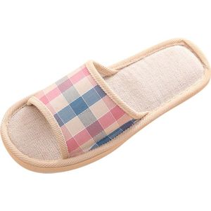 Vrouwen Slippers Casual Boerenbont Katoen Stof Badkamer Slides Antislip Flip Flops Strand Sandalen Indoor Thuis Slippers FN60