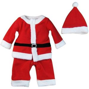 Leuke Kinderen Kerst Kerstman Pak Party Verkleed Kleding Kerst Thema Cosplay Kostuum Met Hoed Voor Jongen (Rood 140Cm)