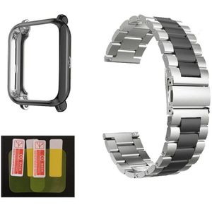 3in1 Voor Amazfit Bip Strap Case Cover Armband Metalen Roestvrij Staal Voor Huami Amazfit Bip Lite Protector Polsband Accessoire