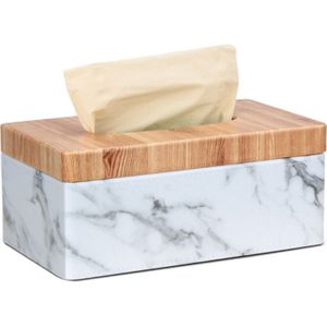 Rechthoekige Marmeren Pu Facial Graan Tissue Box Cover Servet Houder Papieren Handdoek Dispenser Container Voor Thuis Office Decor
