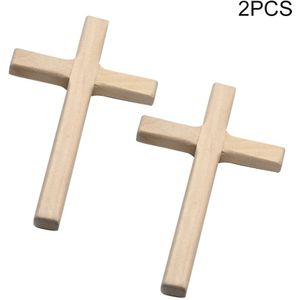 2 Stuks Office Religieuze Charm Bid Kruisbeeld Jezus Christus Ornamenten Voor Zondag School Huis Handgemaakte Houten Kruisen Effen