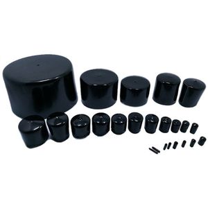 200 Pcs Black Vinyl Rubber Ronde End Cap Pvc Plastic Cable Waterdichte Cover Staal Pole Buis Pijp Draad Bescherming caps