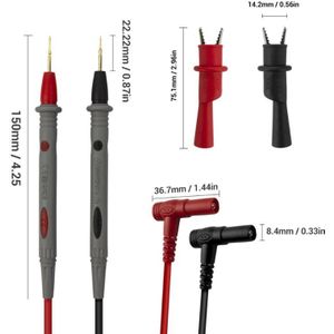 20A Vergulde Multimeter Test Lead Probe PVC Draad Pen Kabel met Alligator Clip Digitale Multimeter Probe Tips