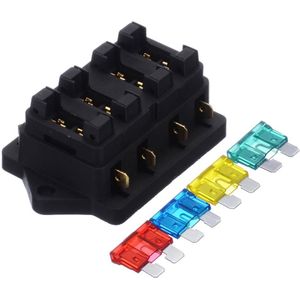 40A 12V 24V Auto Truck 4 Way Blade Zekering Blok Box Unit Houder Zekeringkast Catch-houder + 4Pcs Zekeringen Circuit Standaard Ato