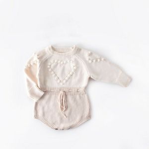 Meisje Gebreide Rompertjes Winter Herfst Lange Mouw Wol Gebreide Rompertjes Baby Prinses E Jumpsuit Peuter Kid 'S Kleding