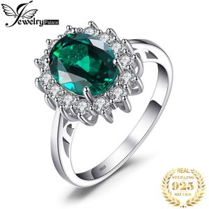 Jewpalace Prinses Diana Gesimuleerde Emerald Ring 925 Sterling Zilveren Ringen Voor Vrouwen Engagement Ring Zilver 925 Edelstenen Sieraden