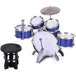 Beginners Kids Drum Set Muziekinstrument Speelgoed 5 Drums Met Kleine Cimbaal Kruk Drum Sticks Voor Jongens Meisjes