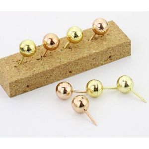 100 Pins/Set Rose Goud Push Pins Decoratieve Kopspijkers Nagels Metalen Spelden Kurk Muur Board Pin