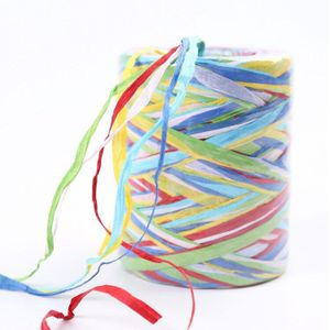Mix 6 Kleur Raffia Decoratie Cord Kleurrijke Papier Touw Voor Box Wikkelen Verpakking Diy Craft Bruiloft Verjaardag Xmas Party