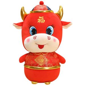 Chinese Jaar Ox Knuffel Zodiac Mascotte Doek Koe Party Decoratie Voor Kinderen 20-50cm