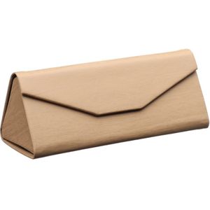 1Pcs Sterke Magneet Driehoek Vouwen Glazen Doos Pu Waterdicht Eyewear Case Houtnerf Draagbare Bril Beschermende Brillen Doos