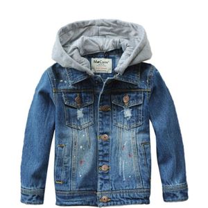 Kinderen Denim Jas Lente/Herfst Kinderen Graffiti Hooded Casual Jean Jassen Voor Tiener Jongens 90-160 Cm Bovenkleding dwq608