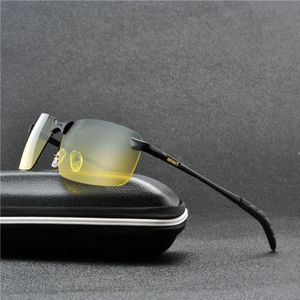 Gepolariseerde Zonnebril Voor Mannen Vrouwen Dag En Nacht Bril Mode Metalen Mannen Nachtzicht Mannelijke Rijden Goggle Fml