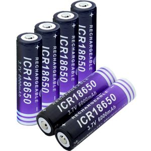 18650 Batterij 3.7V 6000Mah Icr 18650 Oplaadbare Liion Lithium Batterij Voor Led Zaklamp Zaklamp Mini Fan Batery Li-Ion bateria