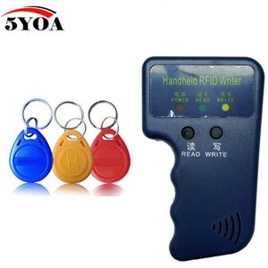 Handheld 125 KHz EM4100 RFID Copier Schrijver Duplicator Programmeur Reader + 3 Stks EM4305 T5577 Herschrijfbare ID Keyfobs Tags Card