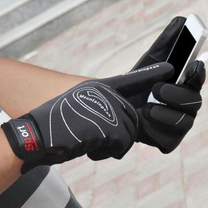 Herfst Winter winddicht Warm Fietsen Handschoenen Sport touchscreen handschoen Mannen Vrouwen Lederen Handschoenen