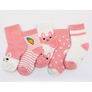 5 Paren/partij Blauw Konijn Katoenen Baby Sokken Voor Jongen Meisje Socking Baby &#39;S Cartoon Wortel Mode Kinderen Sokken Voor Pasgeborenen