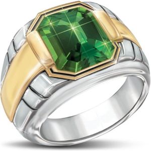 Mannen Vrouwen Universele Luxe Sfeer Grote Groene Zirkoon Dominant Bruiloft Sieraden Exquisite Sieraden