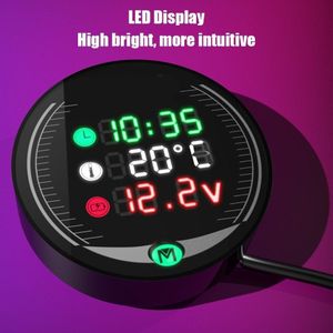 Waterproof Night Vision Motorcycle Voltmeter Volt Gauge Display Table LED Motor Temperature Gauge Water Temp Gauge