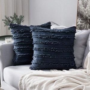 Decoratieve Boho Sierkussen Case Katoen Linnen Gestreepte Jacquard Patroon Kussenhoezen Voor Sofa Couch Woonkamer Slaapkamer