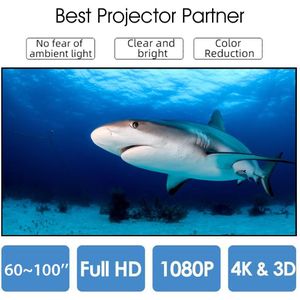 Projectiescherm 100Inch Reflecterende Stof 4:3 Hd Projector Screen Projectie Films Film Frame Beamer Verbeteren Helderheid Theate