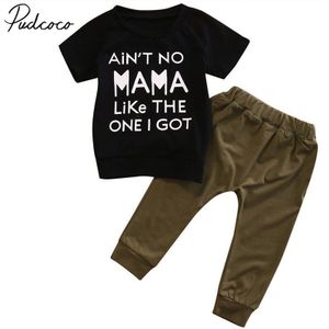 Pudcoco Pasgeboren Baby Jongens Kleding Katoen Korte Mouw T-Shirt + Lange Broek Leggings Outfits 0-3 Jaar helen115