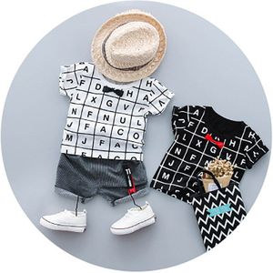 Brief Afdrukken Pak Kinderen Kleding Voor Baby Jongens Kleding Past Zomer Peuter Meisjes Mode Kleding Set Kids Jongen Sets