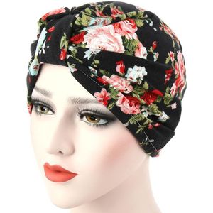 Vrouwen Moslim Indiase Hoed Stretch Bloemenprint Chemo Kanker Tulband Cap Head Wrap Onder Sjaal Arabische Bonnet Beanie Skullies Haar verlies