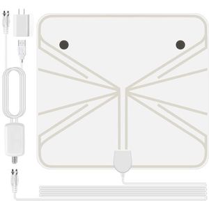 Indoor Amplified Tv Antenne Digitale Hdtv Antenne Signaal Booster 80 Miles Range Uk