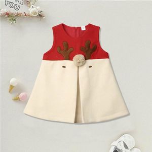 PUDCOCO Leuke Peuter Infant Baby Meisjes Kid Wollen Kerst Xmas Vest Gewei Top Kleding Mode Vest Kostuum 1-5Y