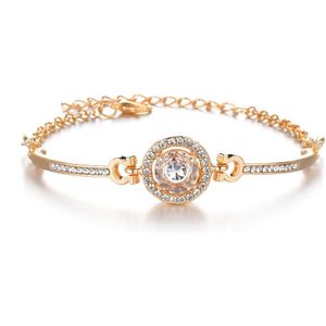 MissCyCy Heart Crystal Armbanden voor Vrouwen Luxe Rose Goud Kleur Armbanden & Bangles Bruids Bruiloft Sieraden