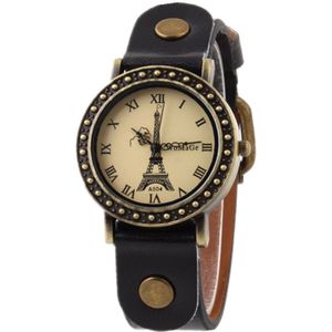 Vintage Stijl Sport Horloge Riem Lederen Retro Horloges Vrouwen Casual Jurk Orologio Eiffeltoren Retro Horloge