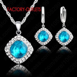 925 Crystal Ketting Sieraden Set Kleurrijke Crystal Rhinestone Ketting Earring Sieraden Prijs