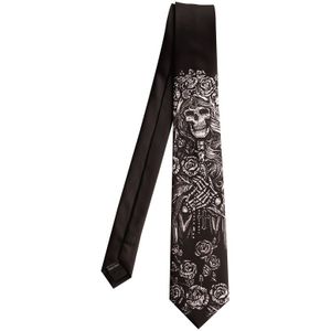 mode Britse mannen Originele afdrukken stropdas mannen vrouwen tie literaire zwart wit schedel rose cross Koreaanse stropdas