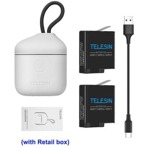 Telesin Allin Box 3 Slots Battery Charger Opladen Opbergdoos Tf Kaartlezer Geval Voor Gopro Hero 5/6/7 zwarte Accessoires