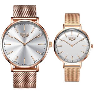 Paar Horloges Voor Liefhebbers Luik Top Luxe Quartz Klok Waterdicht Horloge Casual Dames Horloge Paar Liefde