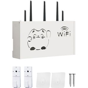 Duurzaam Wandmontage Plastic Warmteafvoer Stofdicht Thuis Uitgeholde Kabel Plug Board Beugel Storage Router Wifi Doos