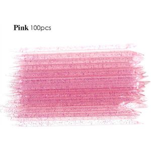 100Pcs Crystal Nail Art Cuticle Pusher Remover Double End Herbruikbare Nagels Care Pedicure Manicure Nagels Accessoires Gereedschap