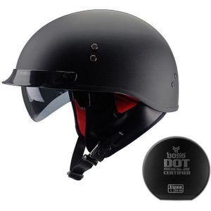 Zwarte Vintage Moto Rcycle Helm Open Helm Dot Goedgekeurd Half Helm Retro Moto Casco Capacete Moto Ciclistas Capacete