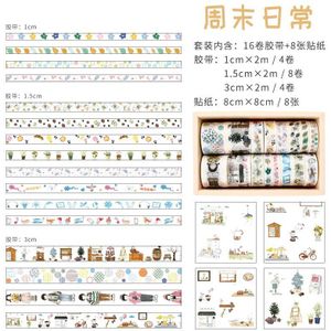 24 stks/set Ocean whale Decoratieve Washi Tape Set Japanse Papier Stickers Scrapbooking bloem Lijm Washitape Stationaire