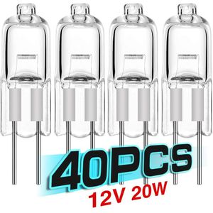 40Pcs Halogeenlamp Kralen G4 12V 20W Halogeen Lampen Kristal Licht Machine Werk Lamp Warm Wit Kleur clear Lampen Whosesale
