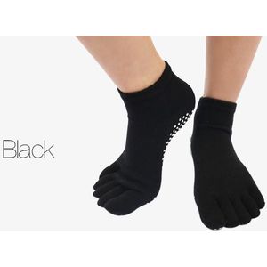 Veridical Gekamd Katoen Pilates Naadloze Vijf Vinger Sokken Voor Vrouw Compressie Pvc Antislip Effen Atletische Harajuku Teen Sokken