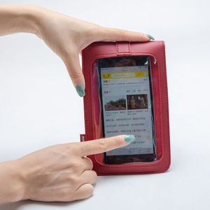 Touchscreen Mobiele Telefoon Zak Pu Leer Vrouwen Mini Crossbody Tassen Schoudertas Eenvoudige En Handtas Clutch Pocket